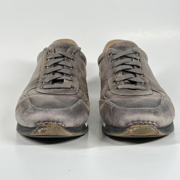 Magnanni Ibiza Mens Sneakers Shoes Size 11 Water Distressed Calf Skin 22652 Grey - Picture 3 of 16